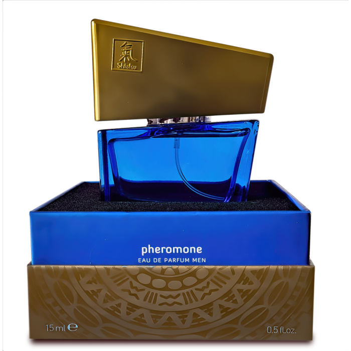 Духи з феромонами чоловічі SHIATSU Pheromone Fragrance men darkblue, 15 мл