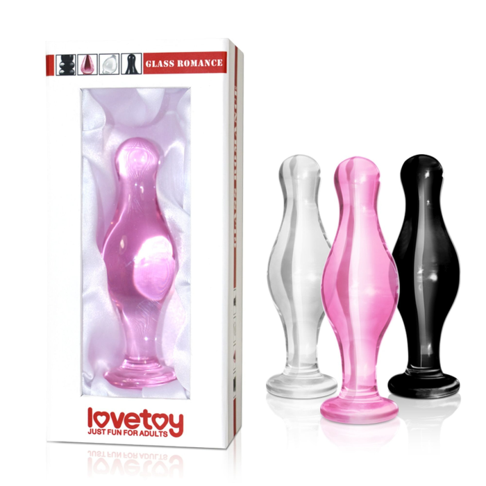 Скляна Анальна пробка 4,5" Glass Romance Black