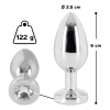 Анальна пробка з каменем You2Toys Jewel Buttplug, срібляста, Small