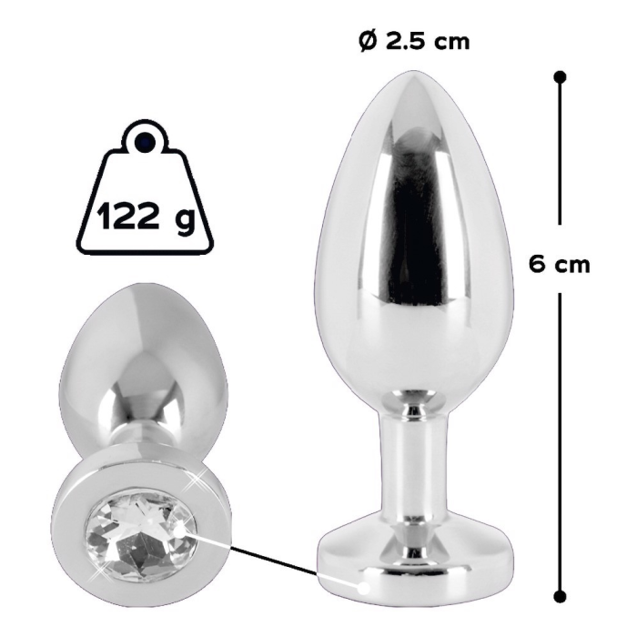 Анальна пробка з каменем You2Toys Jewel Buttplug, срібляста, Small