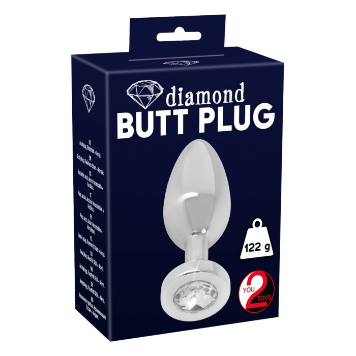 Анальна пробка з каменем You2Toys Jewel Buttplug, срібляста, Small