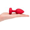 Анальна пробка з вібрацією та пультом керування B-Vibe Vibrating Heart Plug червона, M/L