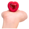 Анальна пробка з вібрацією та пультом керування B-Vibe Vibrating Heart Plug червона, M/L