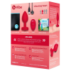 Анальна пробка з вібрацією та пультом керування B-Vibe Vibrating Heart Plug червона, M/L