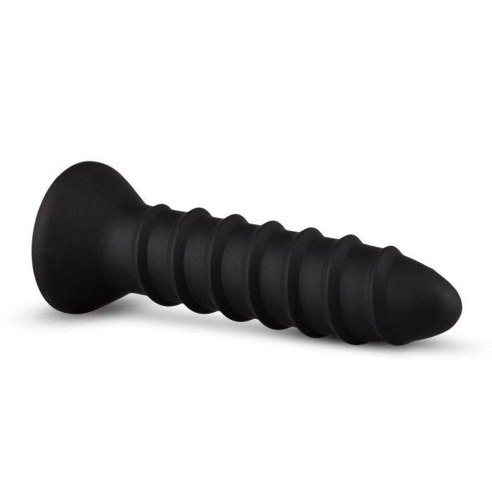 Вібратор анальний із рельєфом EasyToys Screwed чорний, S