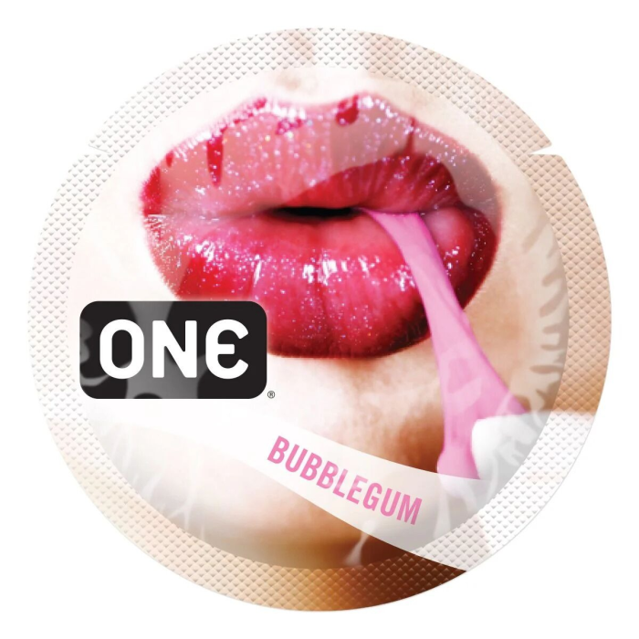 Набір оральних презервативів One Flavor Waves Bubblegum зі смаком жувальної гумки (ціна за 5шт.)