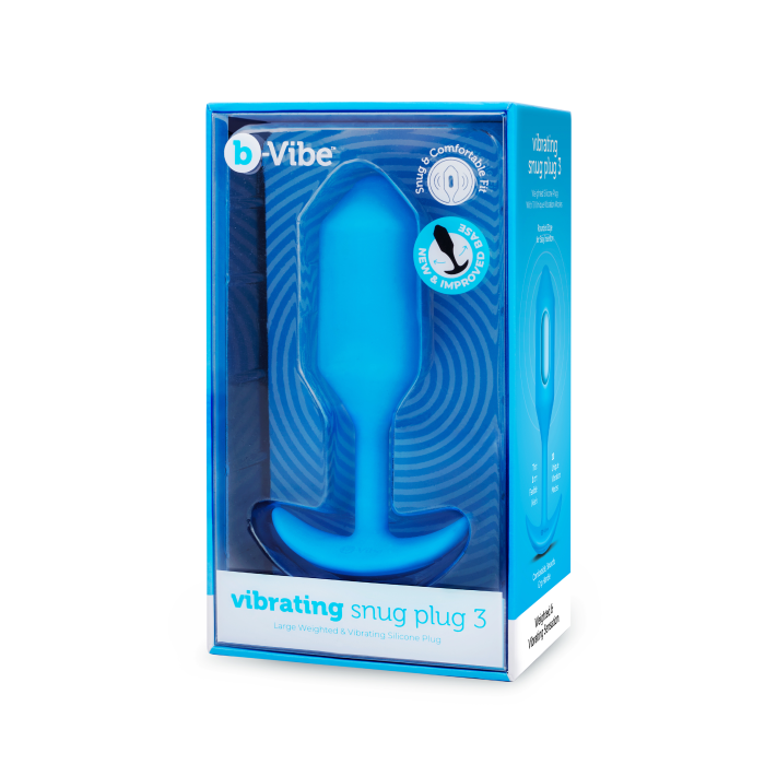 Анальна пробка з вібрацією b-Vibe VIBRATING SNUG PLUG розмір L, синя