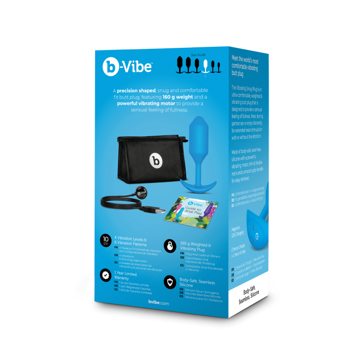 Анальна пробка з вібрацією b-Vibe VIBRATING SNUG PLUG розмір L, синя