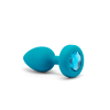 Анальна пробка з вібрацією та каменем B-Vibe - Vibrating Jewel Plug S/M, синя