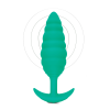 Анальна пробка з вібрацією, рельєфна B-VIBE-TEXTURE PLUG TWIST, зелена