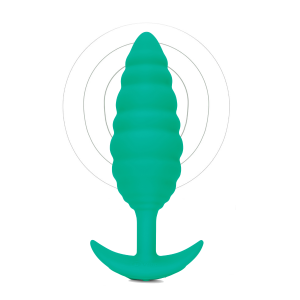 Анальна пробка з вібрацією, рельєфна B-VIBE-TEXTURE PLUG TWIST, зелена