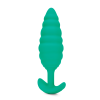 Анальна пробка з вібрацією, рельєфна B-VIBE-TEXTURE PLUG TWIST, зелена