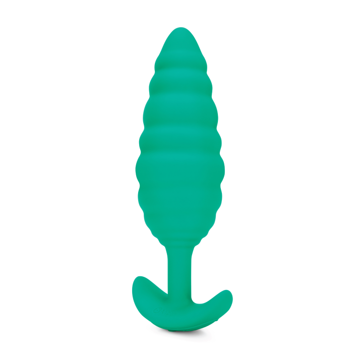 Анальна пробка з вібрацією, рельєфна B-VIBE-TEXTURE PLUG TWIST, зелена