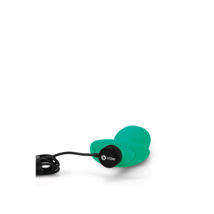 Анальна пробка з вібрацією, рельєфна B-VIBE-TEXTURE PLUG TWIST, зелена