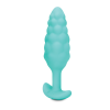 Анальна пробка з вібрацією B-Vibe Texture Bump, рельєфна, блакитна
