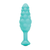 Анальна пробка з вібрацією B-Vibe Texture Bump, рельєфна, блакитна