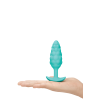 Анальна пробка з вібрацією B-Vibe Texture Bump, рельєфна, блакитна