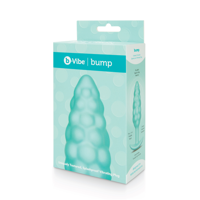 Анальна пробка з вібрацією B-Vibe Texture Bump, рельєфна, блакитна