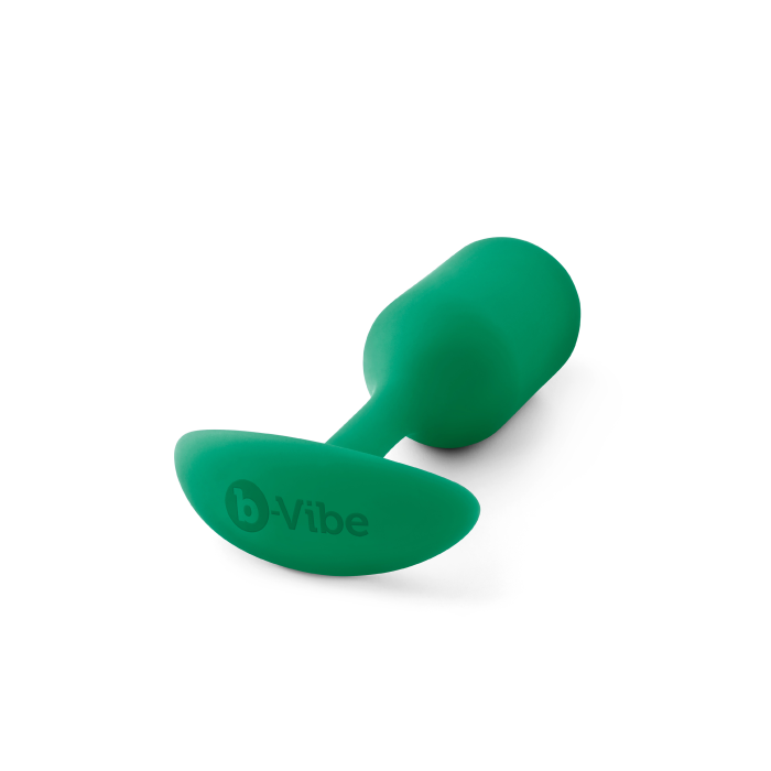 Анальна пробка із зміщеним центром ваги B-Vibe Snug Plug 2, силіконова, зелена