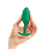 Анальна пробка із зміщеним центром ваги B-Vibe Snug Plug 2, силіконова, зелена