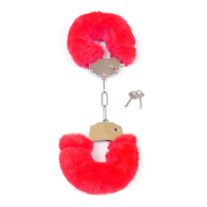 Наручники з пухнастим хутром Boss Series Furry Cuffs червоні