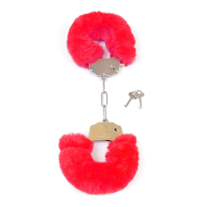 Наручники з пухнастим хутром Boss Series Furry Cuffs червоні