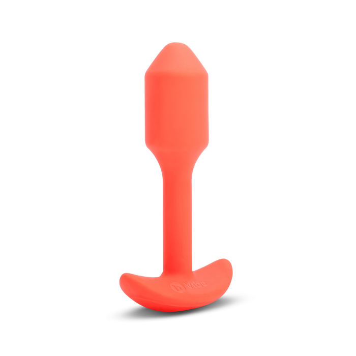 Анальна пробка з вібрацією розміру S B-Vibe Vibrating Snug Plug 1, помаранчева