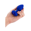 Анальна пробка з каменем та з вібрацією L/XL B-Vibe з дистанційним пультом керування, синя