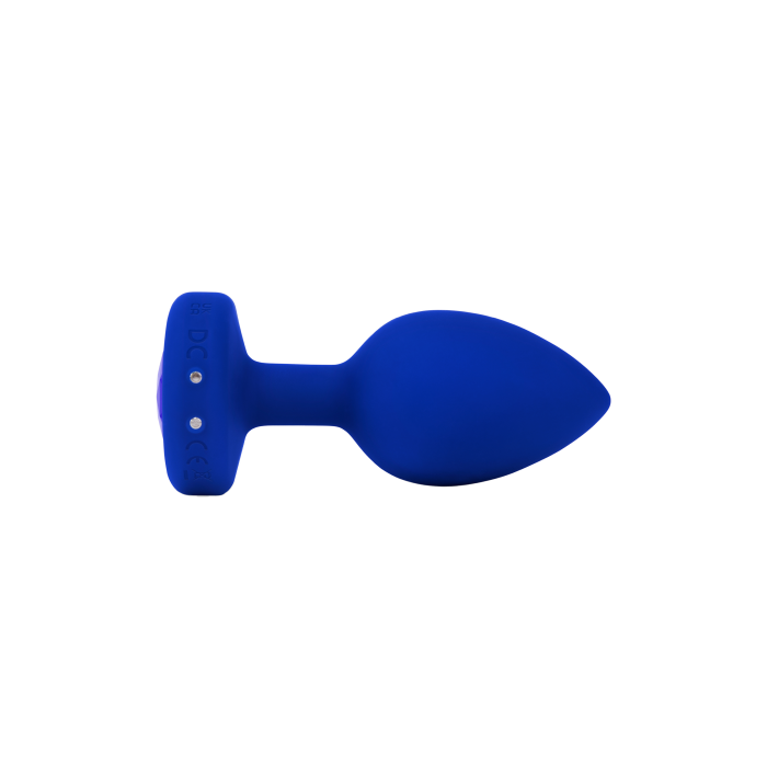 Анальна пробка з каменем та з вібрацією L/XL B-Vibe з дистанційним пультом керування, синя