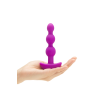 Анальні кульки з пультом, 2 мотори B-Vibe TRIPLET ANAL BEADS, фуксія