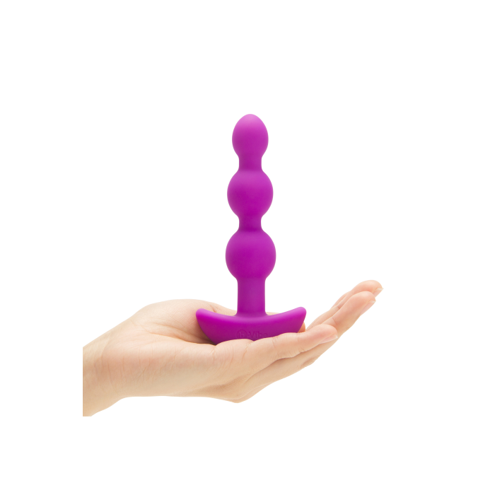 Анальні кульки з пультом, 2 мотори B-Vibe TRIPLET ANAL BEADS, фуксія