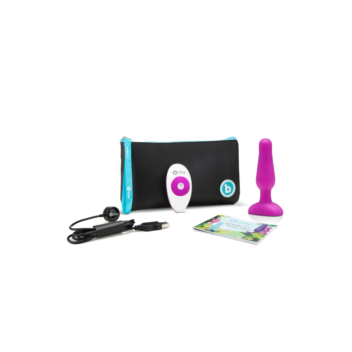 Анальна пробка з вібрацією b-Vibe Novice Plug Fuchsia, рожева