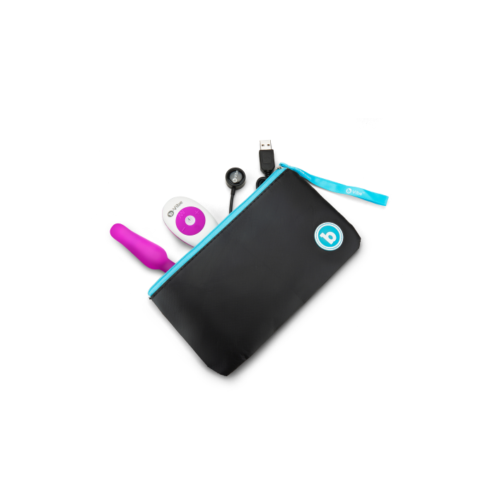 Анальна пробка з вібрацією b-Vibe Novice Plug Fuchsia, рожева