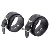 Наручники из экокожи DS Fetish Wrist Restraints чорні із сріблястою фурнітурою