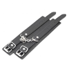 Наручники из экокожи DS Fetish Wrist Restraints чорні із сріблястою фурнітурою
