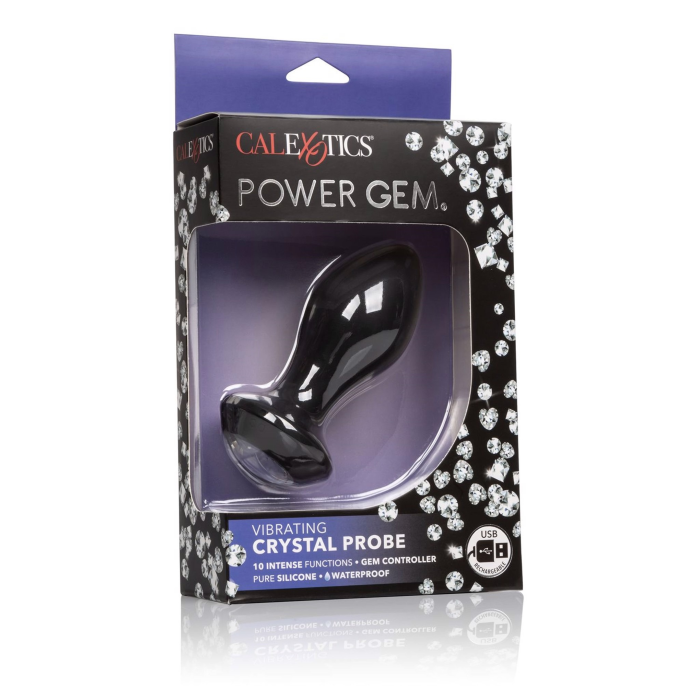 Анальна пробка із вібрацією Crystal Probe камінь прозорий California Exotic