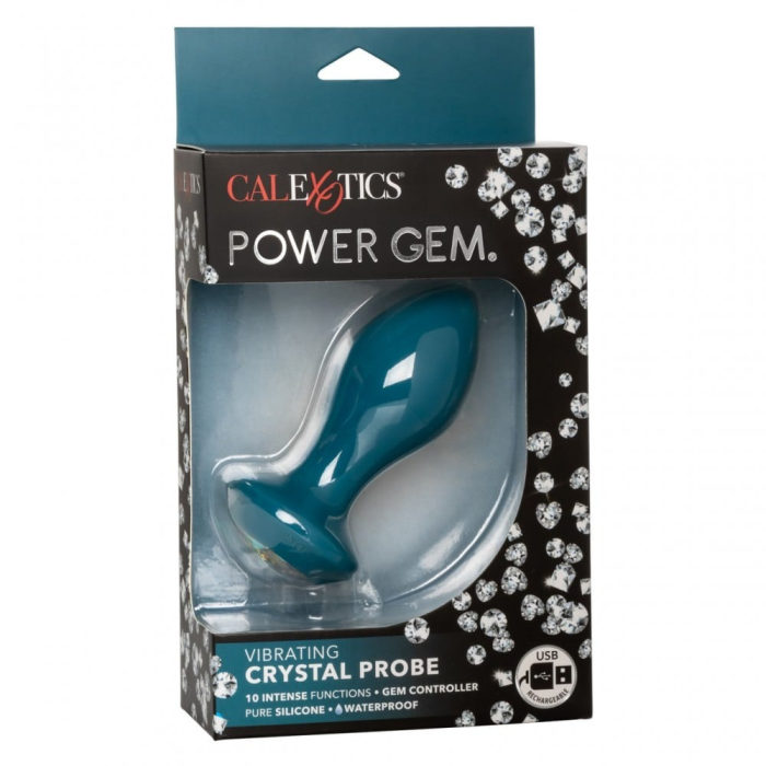 Анальна пробка із вібрацією Vibrating Crystal Probe Блакитна California Exotic
