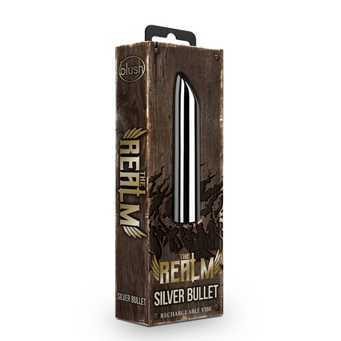 Віброкуля The Realm Rechargeable Bullet, срібний, 10 х 2 см
