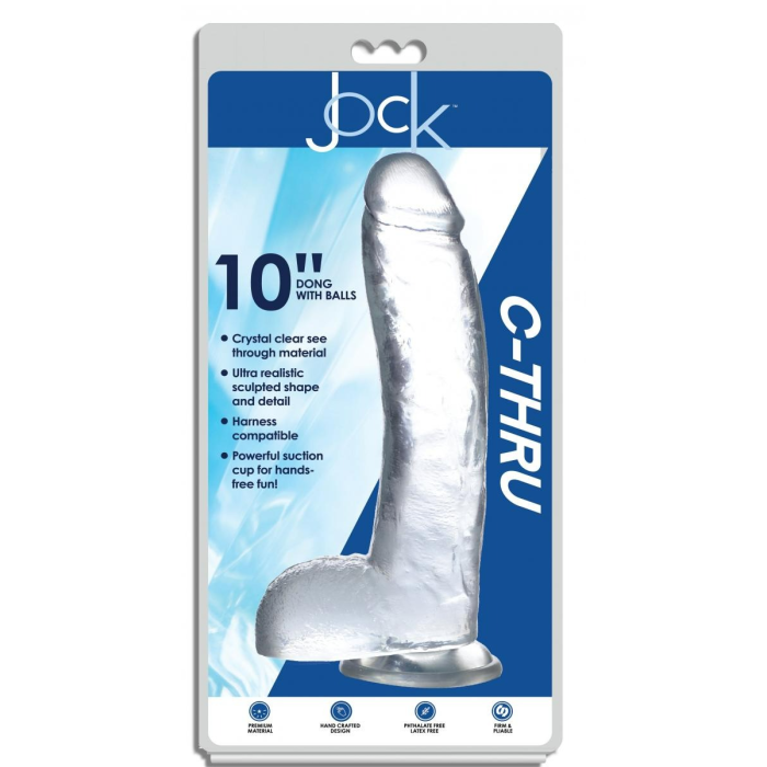 Фаломітатор реалістичний гігантський Jock Curve Toys, прозорий, 29 х 5.8 см