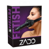 Кляп ZADO FETISH з регульованим чорним шкіряним ремінцем на голову та знімним зовнішнім фалоімітатором