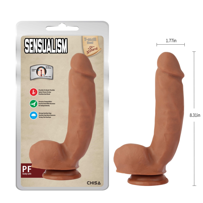 Фалоімітатор реалістичний з присоском Chisa T-Skin ReaL Sensualism, коричневий