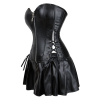 Корсет зі спідницею Star Night Sexy Leather та трусиками в комплекті, чорний, М