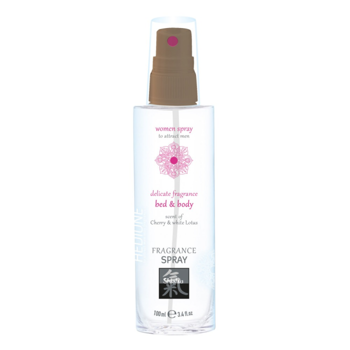 Спрей для тіла та ліжка з феромонами та афродизіаками SHIATSU Fragrance Вишня та білий лотос, 100 мл