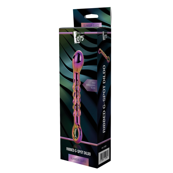 Dt21833 скляний фалоімітатор Dream Toys GLAMOUR GLASS RIBBED G-SPOT DILDO