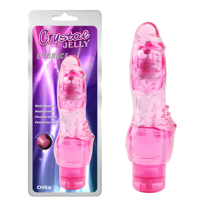 Вібратор Chisa Crystal Jelly Embrace з рельєфом в області клітора для додаткової стимуляції