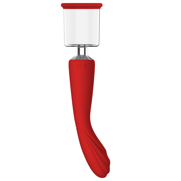 Подвійний вібратор з 2 вакуумними насадками Dream Toys RED REVOLUTION GEORGIA