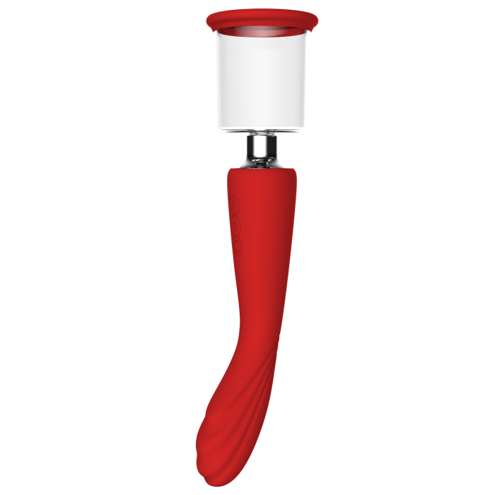 Подвійний вібратор з 2 вакуумними насадками Dream Toys RED REVOLUTION GEORGIA