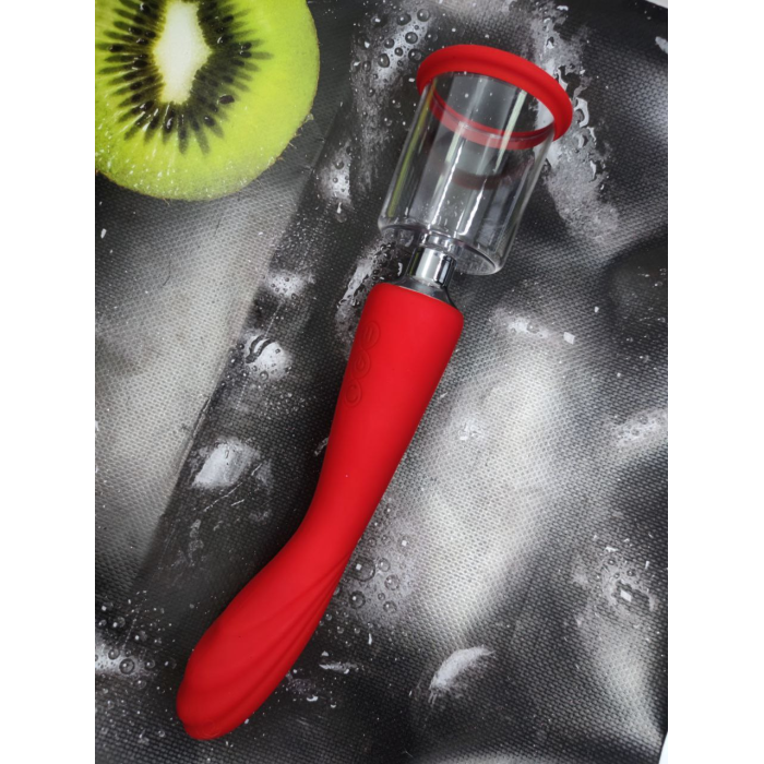 Подвійний вібратор з 2 вакуумними насадками Dream Toys RED REVOLUTION GEORGIA