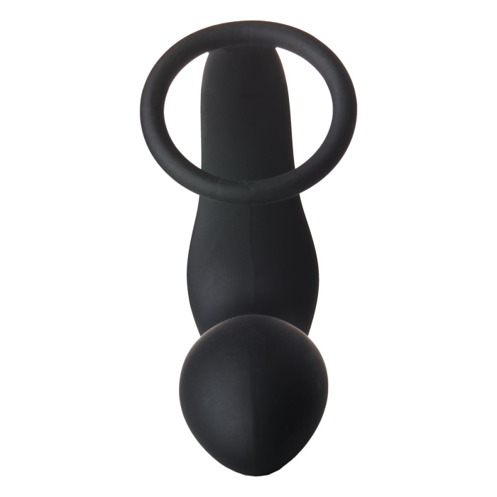 Анальна пробка з еррекційним кільцем FANTASSTIC VIBRATING ANAL PLUG WITH COCKRING BLACK