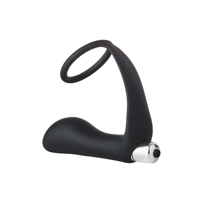 Анальна пробка з еррекційним кільцем FANTASSTIC VIBRATING ANAL PLUG WITH COCKRING BLACK